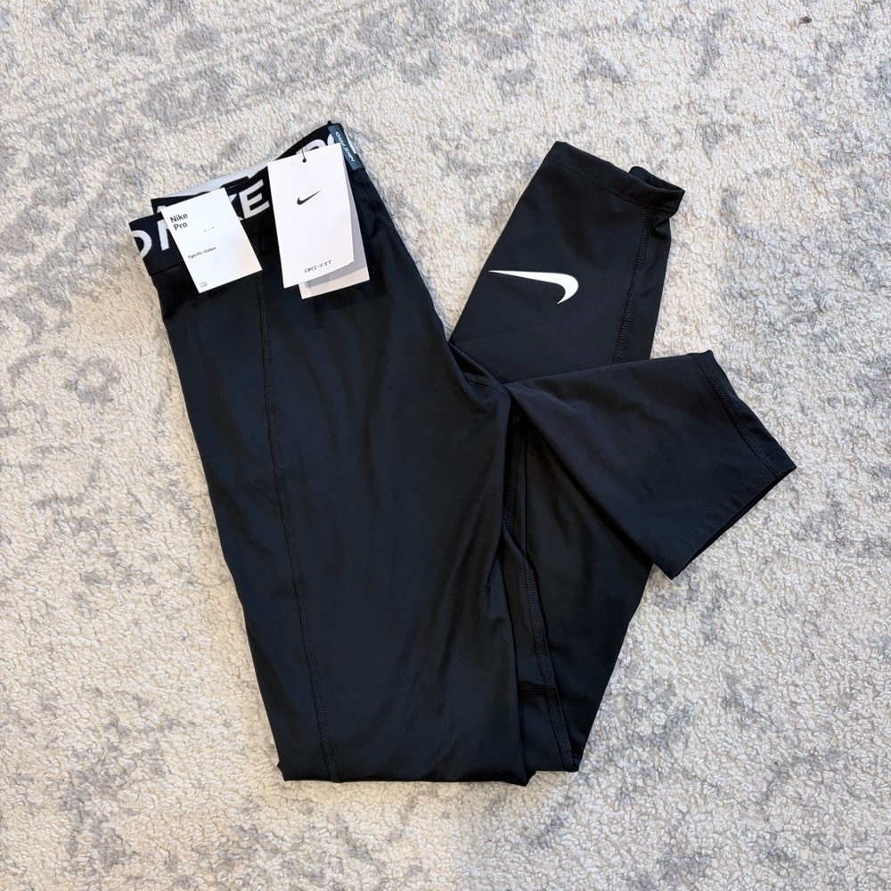 Nike Pro Dri-FIT Kids XL Black Compression Leggings NWT Athletic - Picture 5 of 7